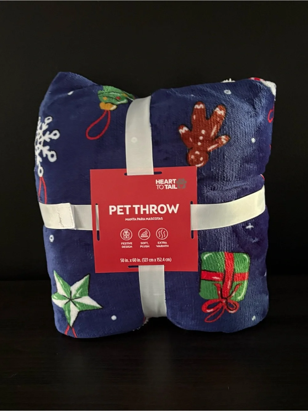NEW Heart to Tail Pet Throw Sherpa 50”x60” Dogs Christmas Ornaments